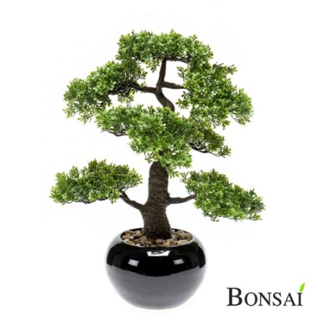 Umetni bonsai v temno-rjavi posodi 48cm