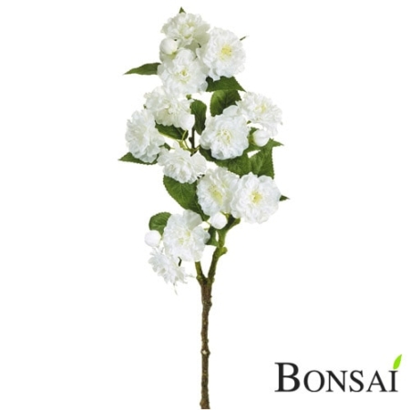 Umetna veja češnja 53 cm beli cvetovi