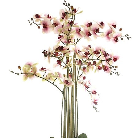 Umetna orhideja 110 cm belo roza