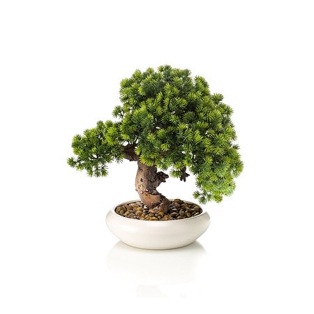 Umetni bonsai Japonica 37cm v beli posodi