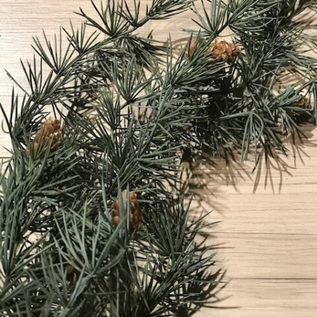 novoletna dekoracija - borova plezalka s storžki