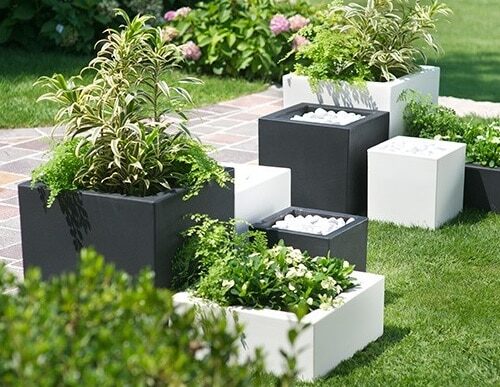 cvetlični lonci pvc pravokotni antracit sivi 40 x 40 cm