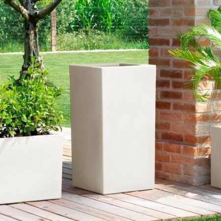 cvetlični lonec tower 80 bela