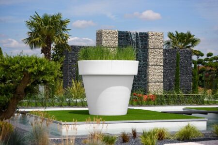 cvetlični lonci - okrasni lonec Gigantus 80 bela barva