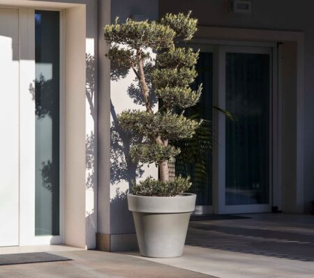 cvetlični lonci - okrasni lonec Gigantus 80 siva barva