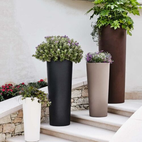 okrasni-lonci-Slim-Cono Cvetlični lonec Slim 90 cm kapučino barva
