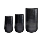 Cvetlična vaza Jenna siva sijaj D21H44