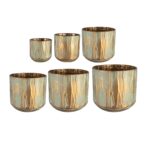 Cvetlični lonec Caro bakreno zelena D13H13