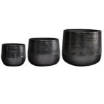 Cvetlični lonec Jenna siva sijaj D46H38