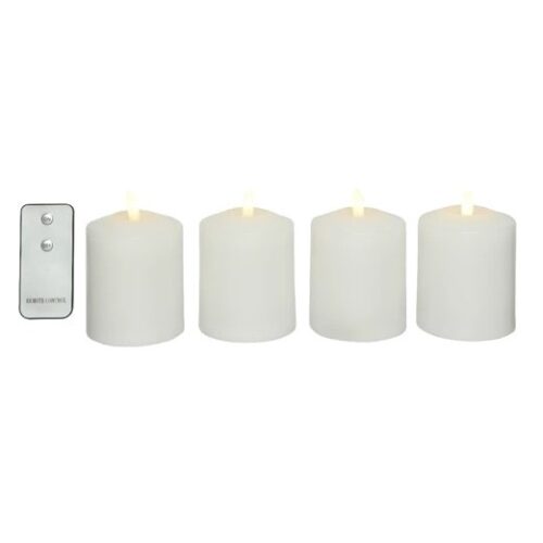 4x sveča LED 7,5cm x v11,5cm krem
