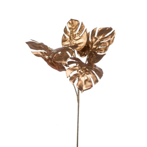 Umetna monstera veja metalik bronz 75cm