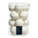 16 kroglic steklo bela mat barva d8cm