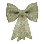 Okrasek Bow zlate barve z bleščicami 14 cm