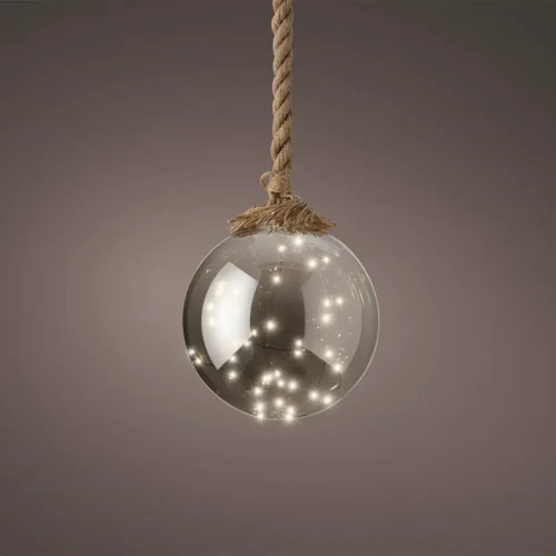Steklena krogla z LED lučkami d20cm
