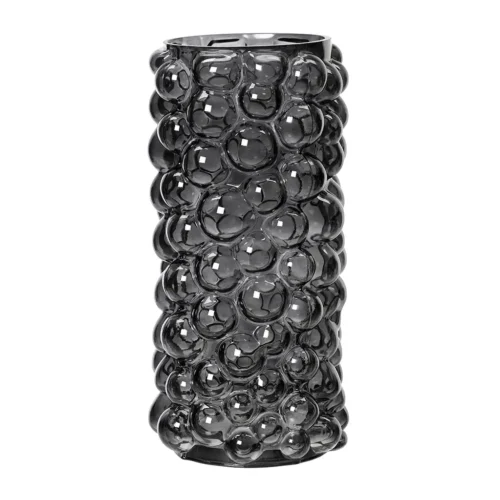 Vaza steklena siva 30 cm