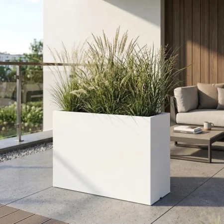 Cvetlično korito Diamond 100 70 40 BELA barva