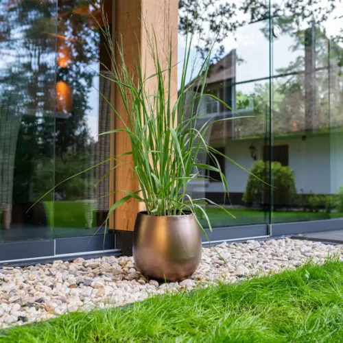 Okrasni lonec Stin zlate barve by Bonsai