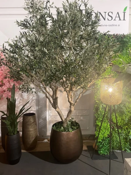 umetna oljka velika v cvetličnem loncu