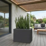 Cvetlično korito Tower 80 antracit Wide cvetlična korita za terase by Bonsai Trzin