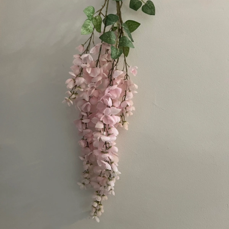 Umetna veja glicinija 113cm svetlo roza umetno cvetje
