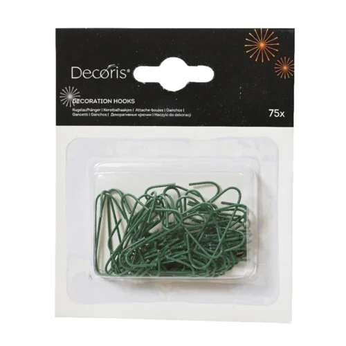 910322_Železne kljukice za obešanje okraskov - zelena 3,5cm