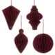 Papirnati okrasek set 4 rdeče barve 10cm