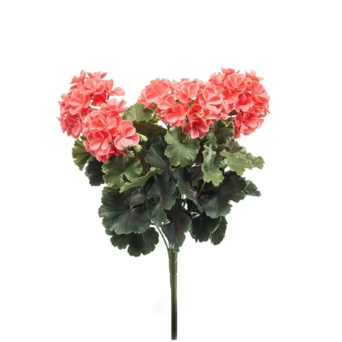 Geranija grm x15 UV peach 41cm umetno cvetje balkonske rože