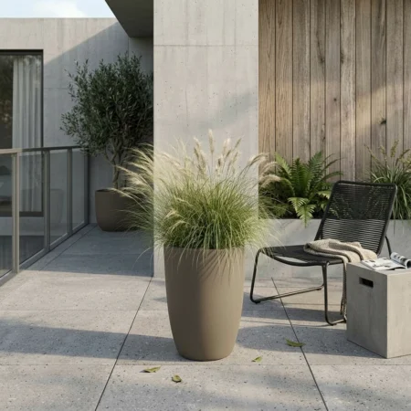 Okrasni lonec za rože Meti 60 x 40 cm kapučino barva