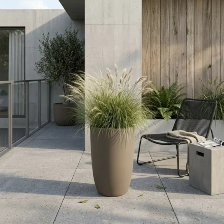 Okrasni lonec za rože Meti 74 x 50 cm kapučino barve