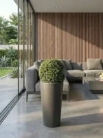 Umetni pušpan 38 cm krogla z UV zaščito (Buxus) + ojačana konstrukcija