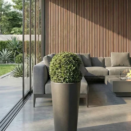 Umetni pušpan 38 cm krogla z UV zaščito (Buxus) + ojačana konstrukcija