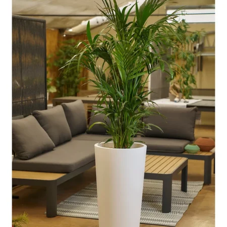 Okrasni lonec za rože Brooklyn 75x40 mat bele barve