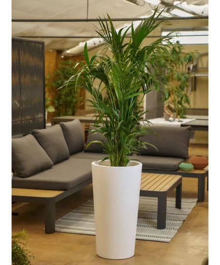 Okrasni lonec za rože Brooklyn 75x40 mat bele barve