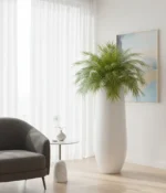 Visoka talna vaza za rože London 115 bele barve