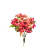 Umetna božična zvezda 42cm roza 5cvetna