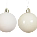 4 kroglice plastika - sijaj in mat bela d10cm