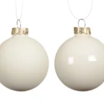 6 steklenih kroglic - bela mat in sijaj barva