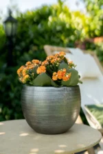 okrasni lonec Rowen sive barve - srebrne barve -aluminij