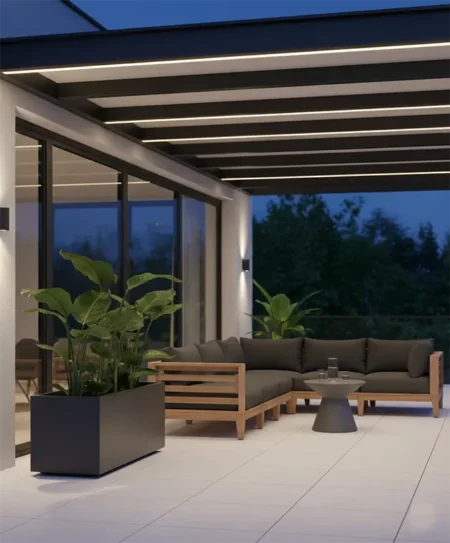 Cvetlično korito Nature antracit 100x40x40 korito za rože z vodno rezervo