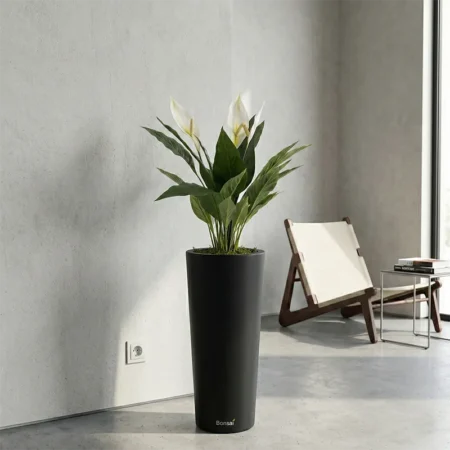 Cvetlični lonec slim 70 antracit (Schio Cono)