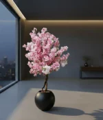 Okrasni lonec MOON 40x36 cm črne barve