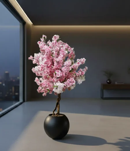 Okrasni lonec MOON 40x36 cm črne barve