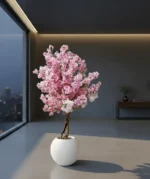 Okrasni lonec MOON 40x36 cm bele barve