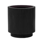 Cvetlični lonec Nature Groove črne barve 17cm