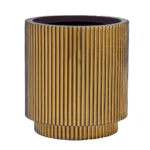 Cvetlični lonec Nature Groove zlate barve 17cm