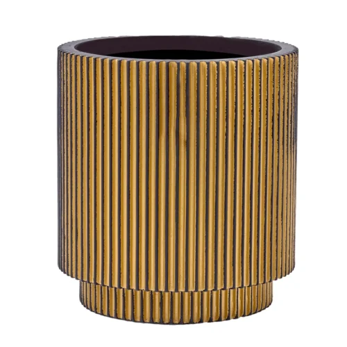 Cvetlični lonec Nature Groove zlate barve 17cm