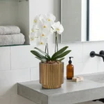 Cvetlični lonec Nature Groove zlate barve 17cm