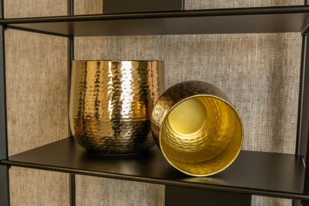 Okrasni lonec Carly gold - pločevinasti cvetlični lonci Bonsai dekorativne rastline