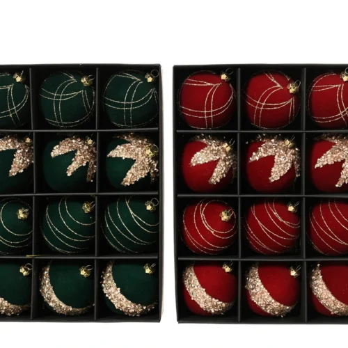 božični_okraski_žametni_zeleni_rdeči_d6cm_12kos_paket