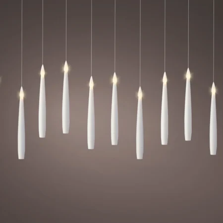 LED čarobne sveče bele 15 cm, komplet 10 kosov